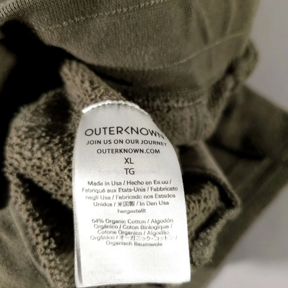 Outerknown Hightide Shorts Mens XL Olive Green Organic Cotton Terry Lounge